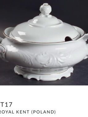 Royal Kent White Porcelain Soup Tureen with Lid